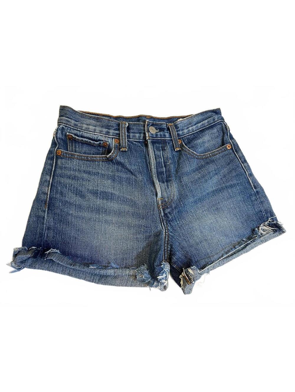 Levi's Denim Cutoff Shorts Blue Size 28 Distressed Good Condition
